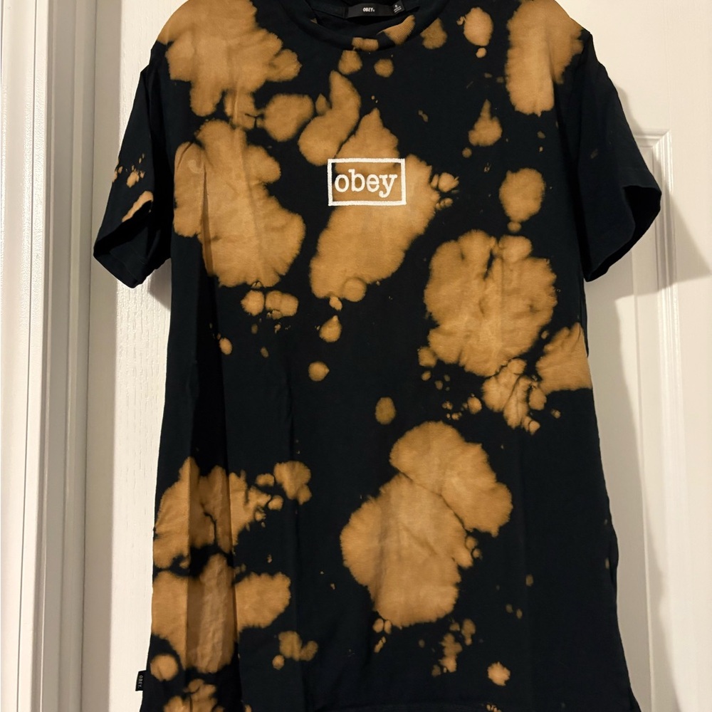 Obey Black and Brown Tie-Dye Tee